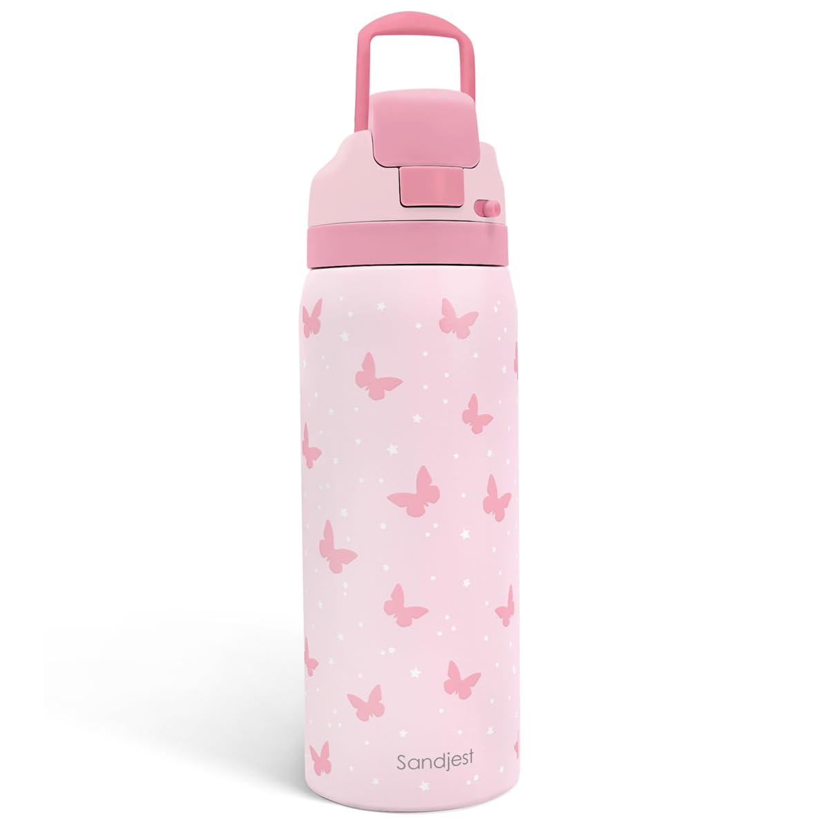 Butterfly Insulated Stainless Steel Water Bottle with Straw for Sports and Travel, 32oz, Gifts for Women Girls Friends Teens Bir