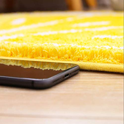 Rainbow/Lemon Rug Carpet Water Absorption Non-Slip Bedroom Bathroom Door Mat (Lemon S)