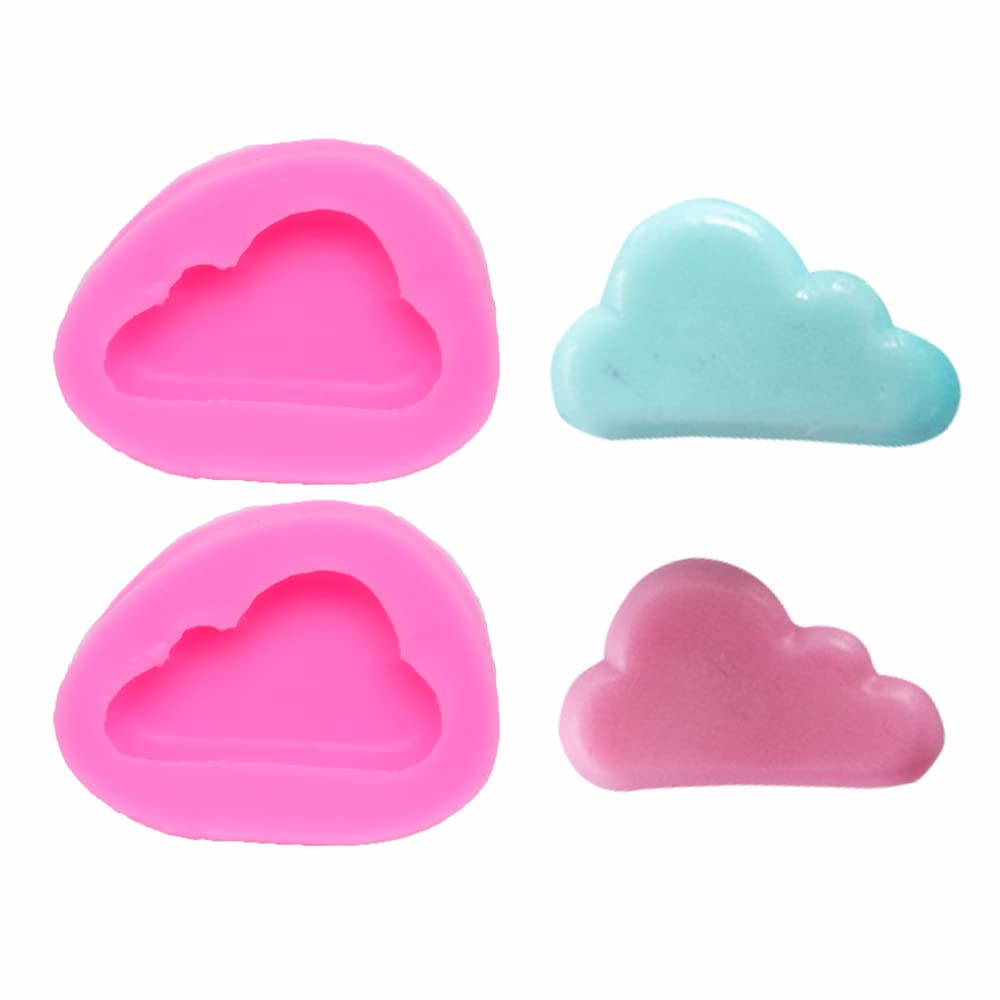 2Pcs Mini Size Cloud Silicone Molds For Diy Fondant Candy Making Chocolate Mold Desserts Ice Cube Gum Clay Biscuit Plaster Resin