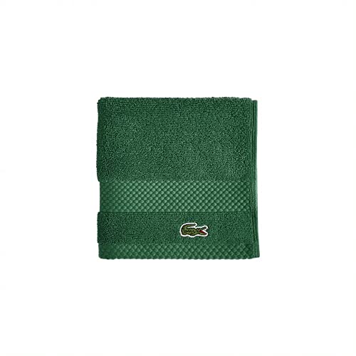 Lacoste Heritage Supima Cotton Wash Cloth, Croc Green, 13 X 13