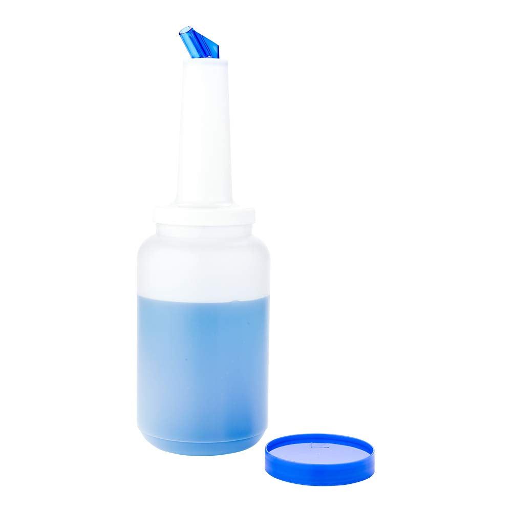Bar Lux 2.5 Quart Juice Pourer Bottle, 1 Leak-Resistant Store And Pour Container - Dispensing Lid, Storage Lid, Blue Plastic Jui