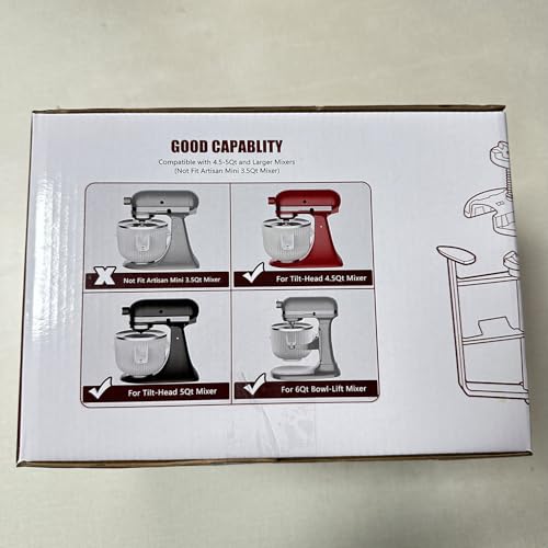 Gdrtwwh Ice Cream Attachment for Kitchenaid Stand Mixer Ice Cream & Sorbet Gelato Maker Fits Kitchenaid 4.5-5Qt Stand Mixer and 5-6-7Qt Bowl-Lift(Dishwasher Safe)