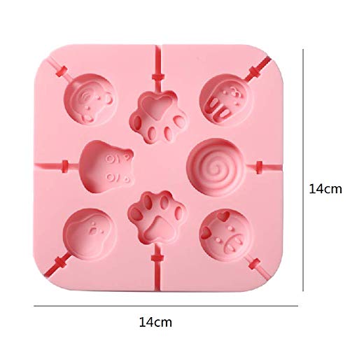 Aeyistry Creative Animals,Lollipop And Cat'S Paw Shaped Fondant Mold,Chocolate Candy Silicone Cake Mould,Fondant Cake Decorating