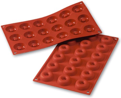 Silikomart Professional Sf010 Silicone Mold, Savarin 0.61 Oz, 1.61 Inch Diameter X 0.47 Inch High, 18 Cavities