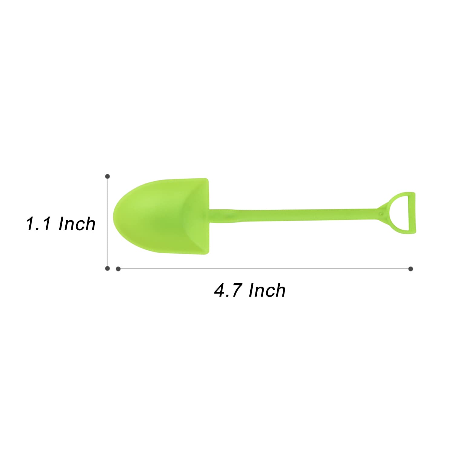 Ouliget Mini Shovel Shape Spoons,Cute Disposable Plastic Dessert Spoons,Ice Cream Dessert Spoon Shovels,100 Pieces,Green,4.7 Inc