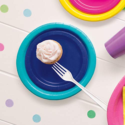 Elegant True Navy Blue Solid Dessert Plates - 7'' (Pack Of 20) - Sturdy & Disposable Dinnerware - Perfect For Parties And Events