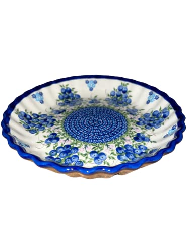Polish Pottery 10 Inch Blueberry Pie Plate