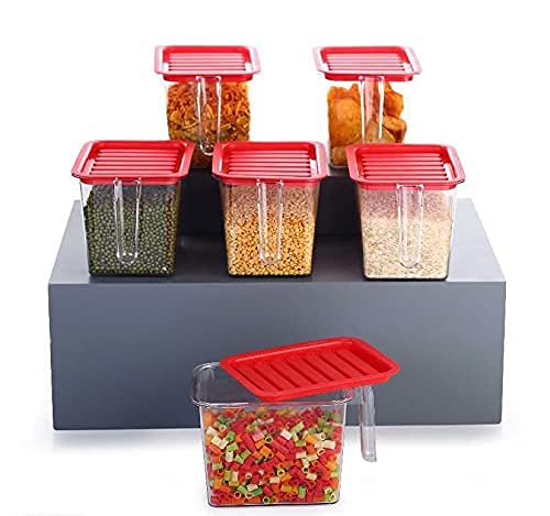Vedvit Refrigerator Plastic Storage Container With Handle, Airtight (Multicolour, Small Size)  Set Of 6