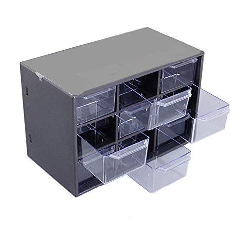 Apurk 9 Acrylic Drawer Plastic Storage Box (Black)
