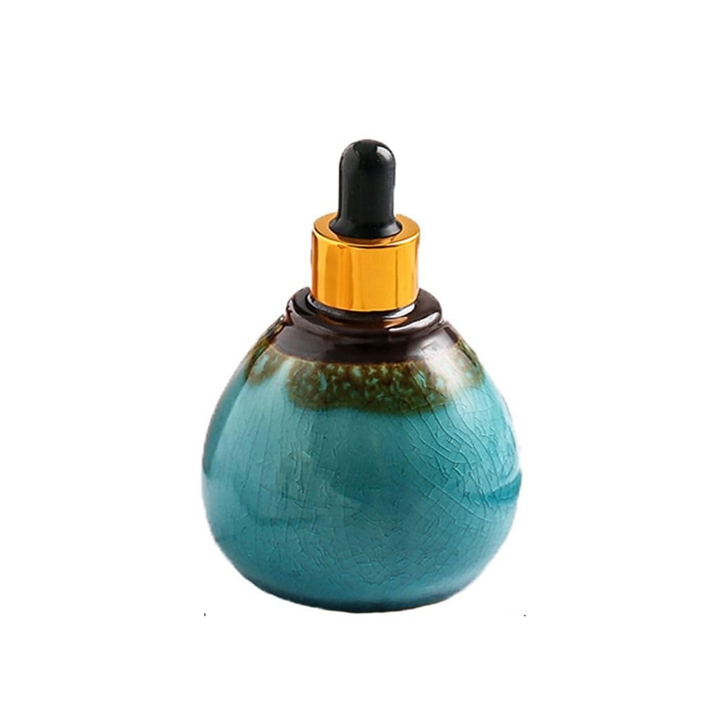 Leadigol Essential Oil Diffuser Jar, Ceramic Essential Oil Pot, Dropper Bottle Containers, Decorative Perfume Bottle, Empty Trav