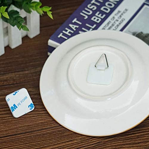 Artliving 1.25 Inch Invisible Adhesive Plate Hanger Set Vertical Plate Holders For The Wall(50 Pack)