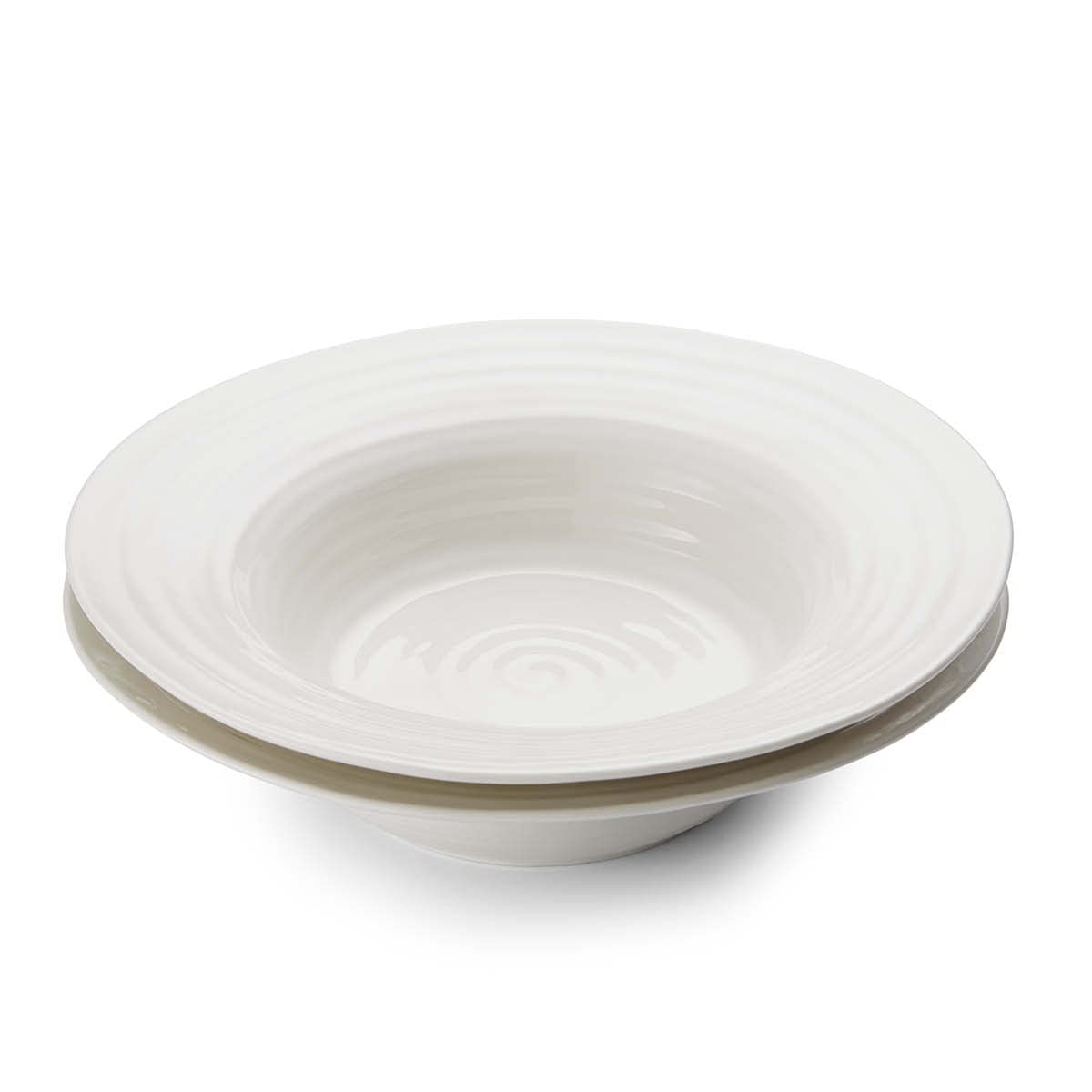 Portmeirion Sophie Conran 10.5'' Bistro Bowl Set | Set Of 2 White Cereal Bowls | Made From Fine Porcelain | Dishwasher And Micro