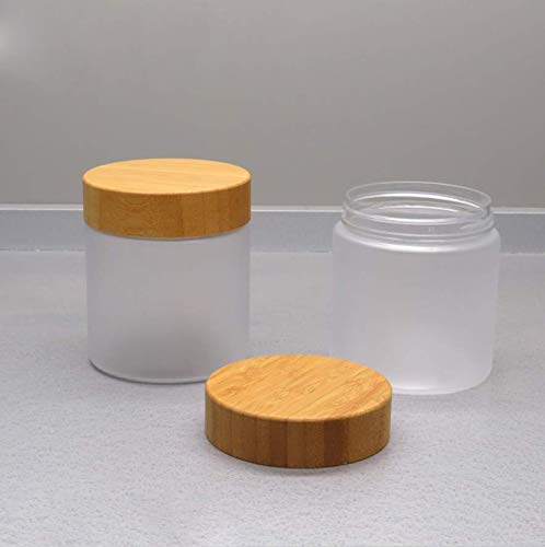 1Pcs 250Ml/8.5Oz Pet Frosted Transparent Empty Refillable Cosmetic Jar With Bamboo Lid Cosmetic Cream Pot Tin Box Case Container