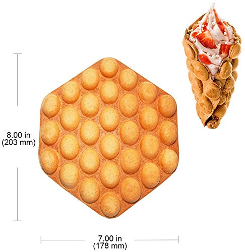 Gorillarock Bubble Waffle Maker Bubble Waffle Maker Electric Non Stick Egg Waffle Machine 360 Rotated Stainless Steel (110V)