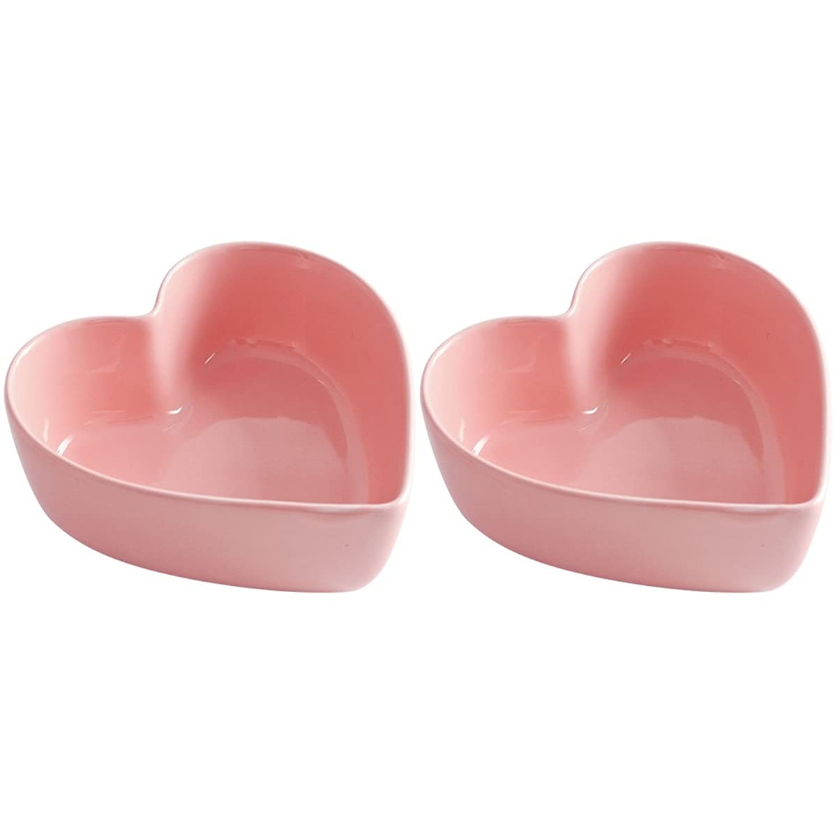 Wait Fly 2Pcs Heart-Shaped Bowls For Salad Soup Snack Dessert Household Cooking Bowls For Home Kitchen, Pink