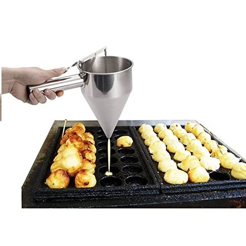 Batter Dispenser, Multipurpose 40Oz Stainless Steel Pancake Batter Funnel Dispenser With Stand Great For Pancakes, Cupcakes, Waf