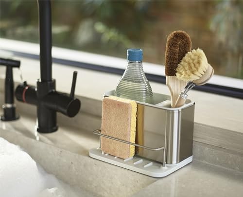 Joseph Joseph Surface Stainless-Steel Caddy Sink Area Organiser, Sponge Holder, Stainless Steel, One Size, Light Stone