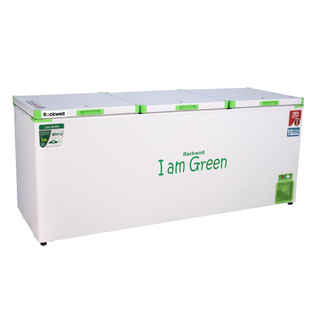Rockwell 910Uc, 5 Star Convertible Green Triple Door Deep Freezer With 10Year Cooling Coil Warranty, 5Year Comprehensive Warra