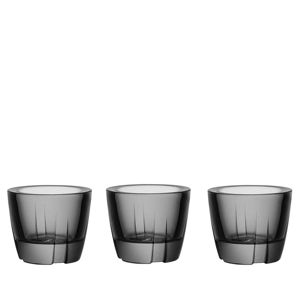 Kosta Boda Bruk Smoke Grey Votive/All Purpose Bowl, Set Of 3.,