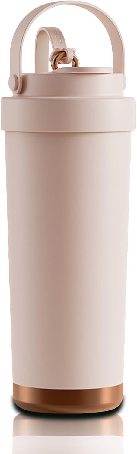Travel Tumble 25oz Water Bottle Ceramic Coated MultiUse Tumbler  3in1 Drinking Modes, Coffee Mug, Leak Proof, Portable Iced 