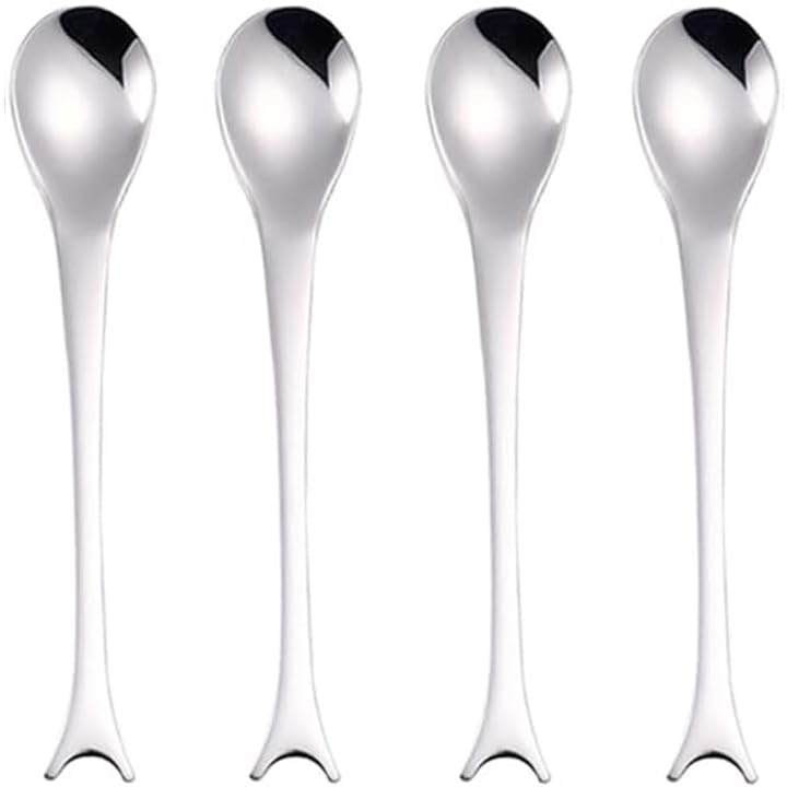 Ouliget Small Dessert Spoons,Coffee Spoons,Espresso Spoons,Ice Cream Spoons,Stainless Steel Spoons,5.5 Inches,4 Pieces.