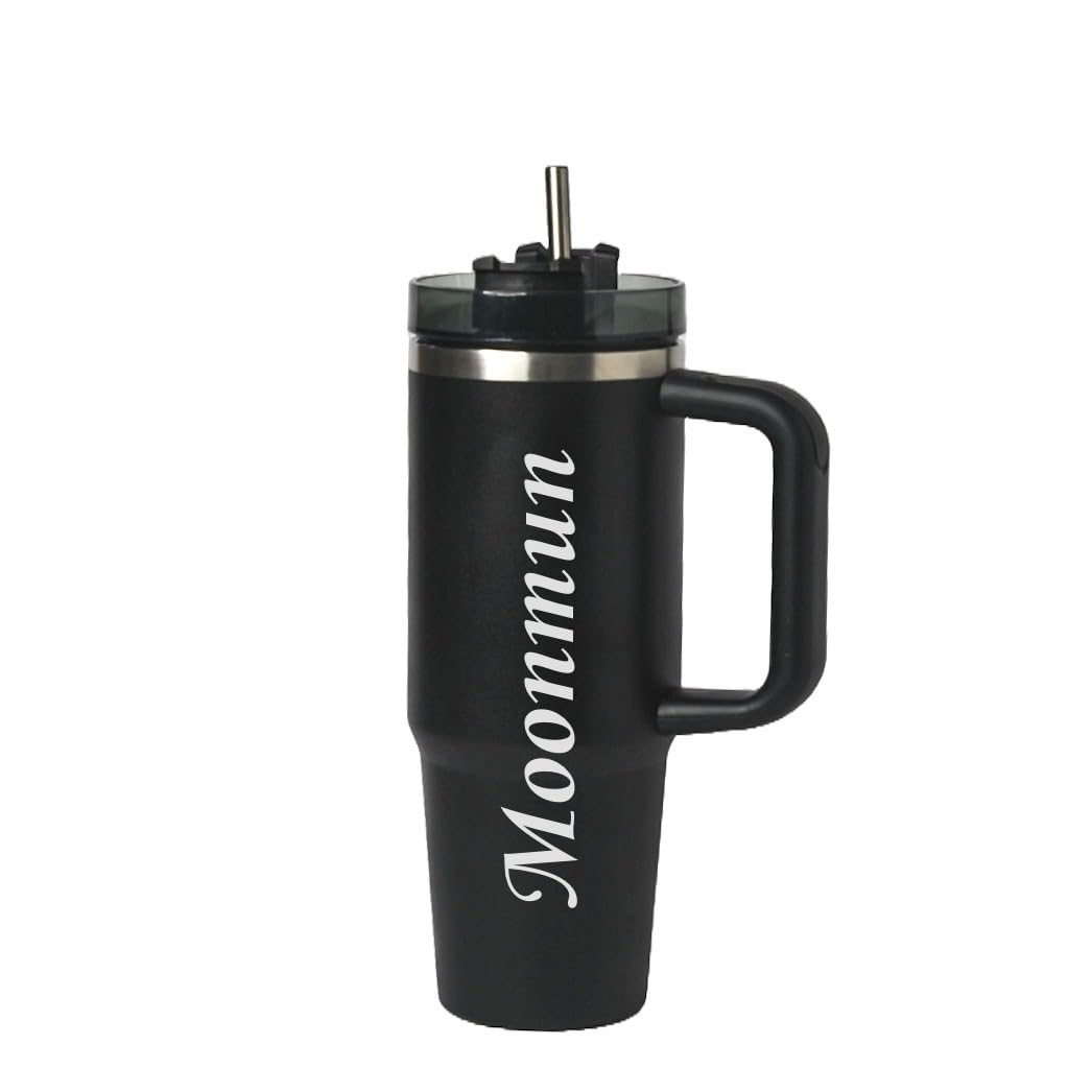 The Bling Global Personalized 1000Ml Stainless Steel Tumbler Hot And Cold With Handle And Straw, Double Insulated Cup Leak Proof