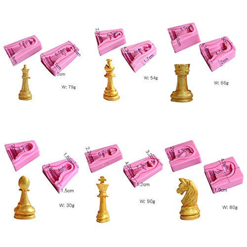 3D International Chess Piece King Rook Queen Pawn Knight Bishop Included Silicone Molds For Diy Fondant Candy Making Tools Choco