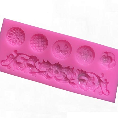 Diy Baroque Style Curlicues Scroll Relief Lace Flower European For Diy Cake Fondant Baking Biscuit Tray 3D Hard Candies Drop Dec