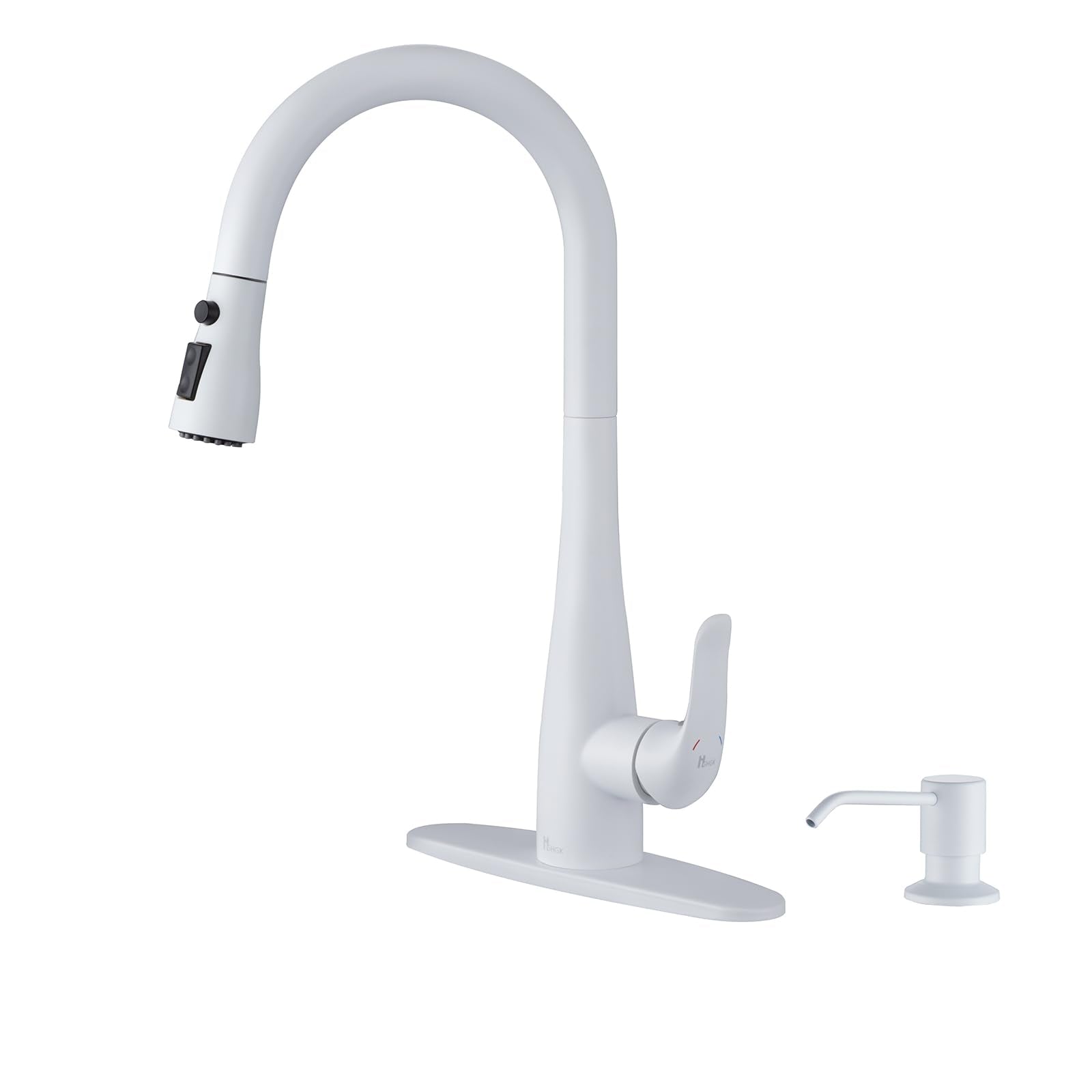 Hghgk Kitchen Faucet With Soap Dispenser And Pull Down Sprayer - Stainless Steel Single Handle Kitchen Sink Faucet, 1 Or 3 Hole