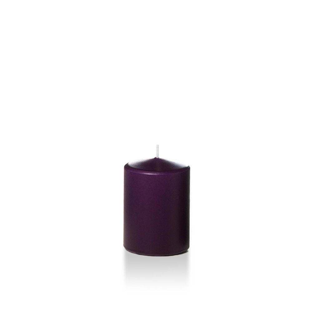 yummi 3 x 4 Dark Purple Round Pillar Candles - 3 per Pack