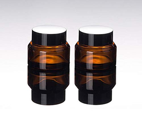 15G/20G/30G Empty Refillable Amber Glasscosmetic Cream Jar Pot Inclined Shoulder Bottle Container With Screw Black Lids For Salv