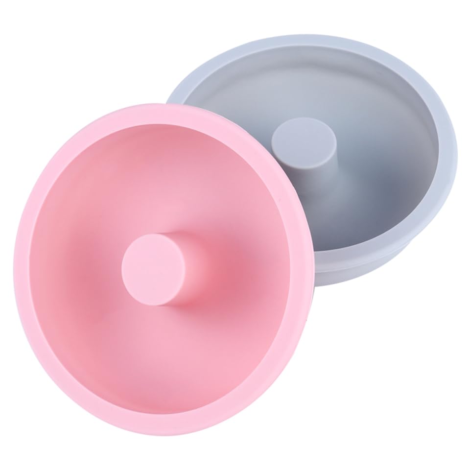 Cabilock 2Pack Food Grade Silicone Donut Molds 4.52 Inch NonStick Baking Pans for Homemade Donuts and Cakes Reusable Bakeware 