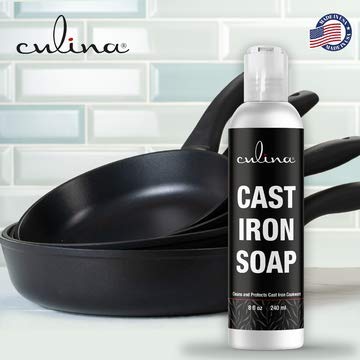 Cast Iron Cleanser By Culina - Cleans And Protects Cast Iron Cookware, Kosher Certified 8Oz