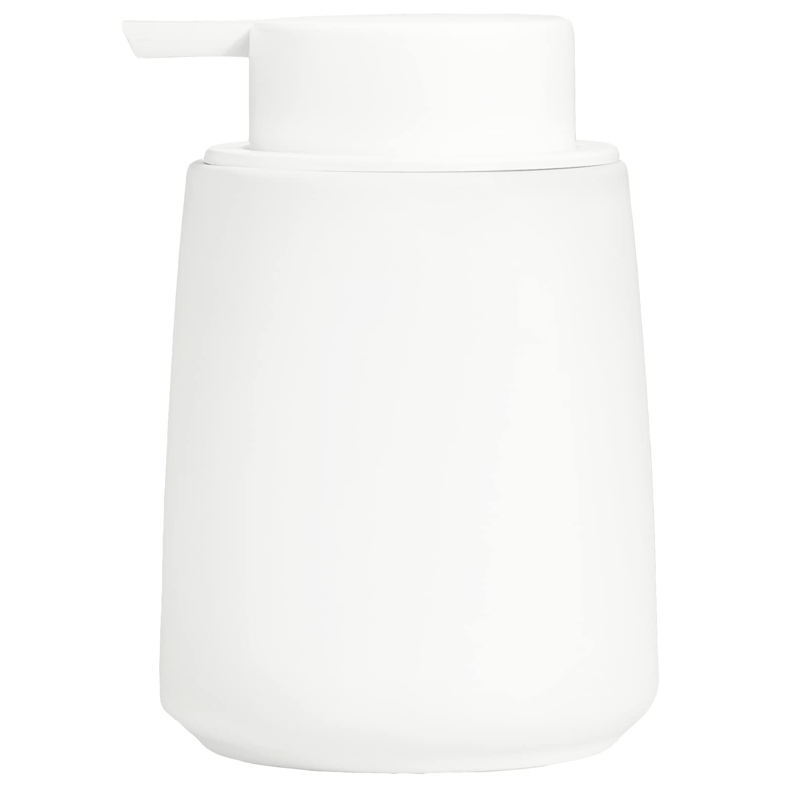 12Oz White Soap Dispenser - Ceramic Lotion Hand Soap Dispenser For Bathroom With Easy-To-Press Pump, Modern Refillable Liquid Ha