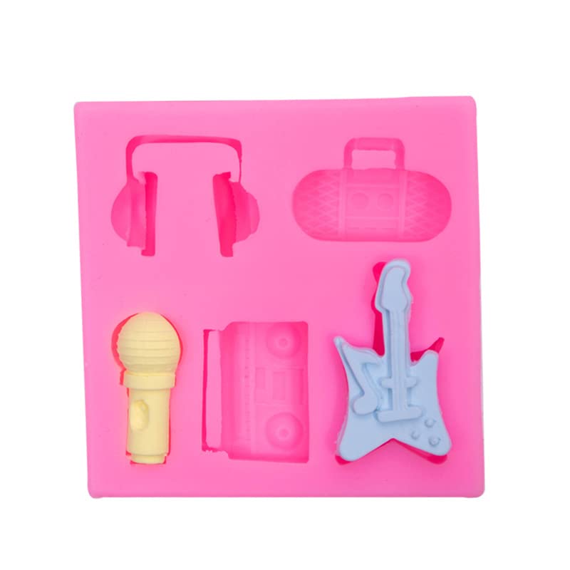 Rock Disco Boombox Microphone Radio Bass Silicone Molds For Diy Fondant Candy Making Chocolate Mold Desserts Ice Cube Gum Clay B