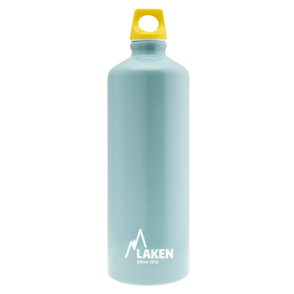 Laken Futura Aluminum Water Bottle - Narrow Mouth, Screw Cap with Loop - Leak-Proof, BPA Free, Made in Spain - 34 oz, Light Blue