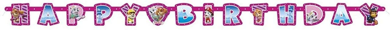 Multicolor Paw Patrol Girl Large Jointed Paper Banner (6.5 Ft) 1 Count - Adorable Design & Easy Assembly, Perfect For Parties &