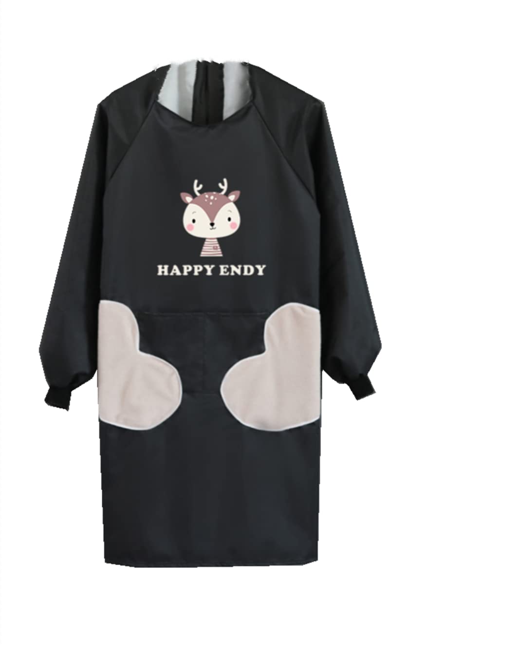 Women Kitchen Apron With Big Pockets,Long Sleeves Waterproof Apron For Cooking Baking Cleaning Work