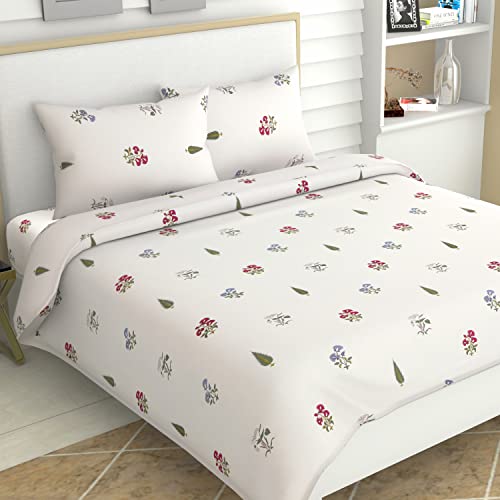 Haus & Kinder Bedsheet,100% Cotton Double Bed Bed Sheet, 186 Tc Pure Cotton Bedsheet For Queen Size Bed, Cotton Double Bedsheets