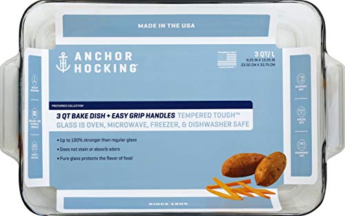 Anchor Hocking Oven Basics Bake Dish, 5 Quart, Clear