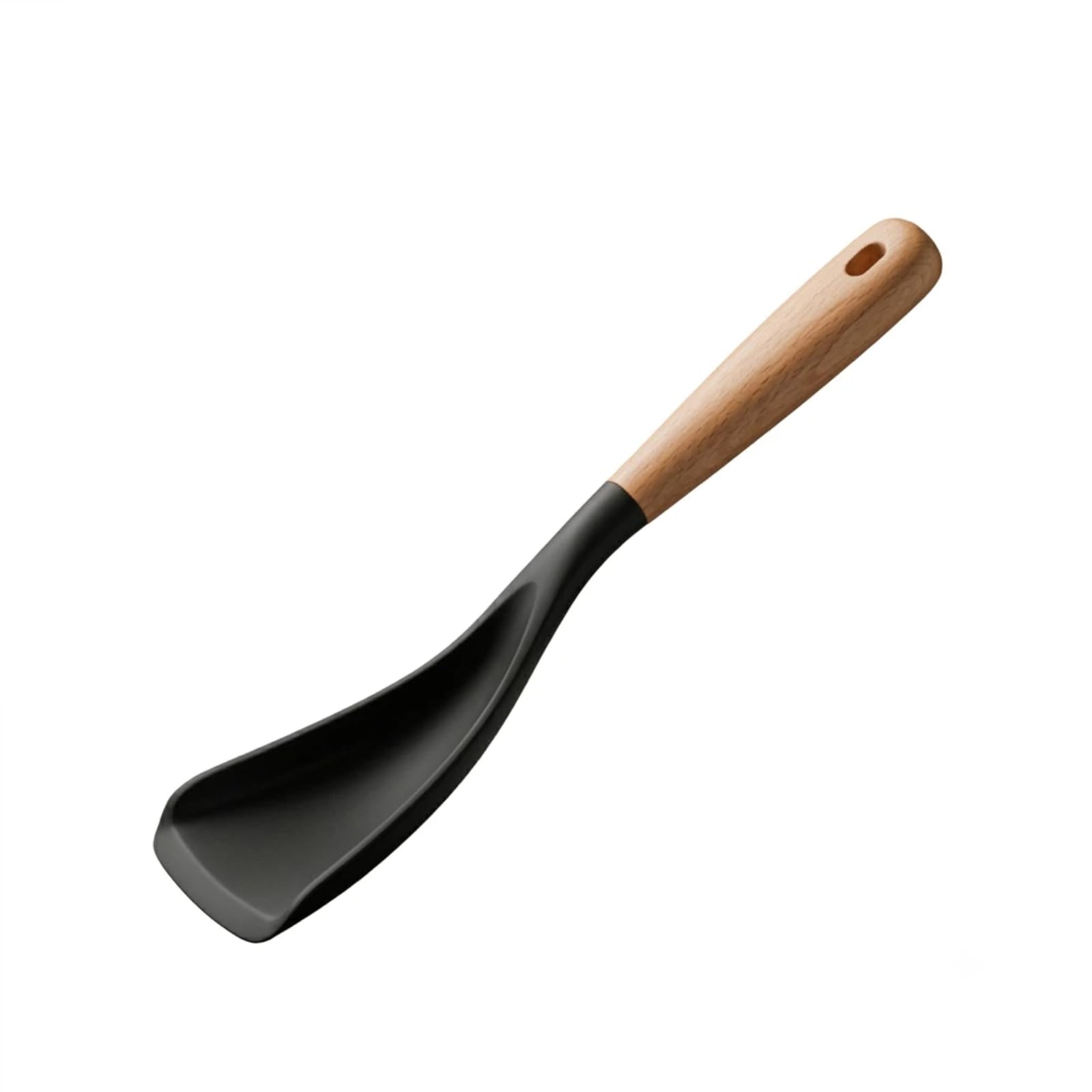 LorisArm Large Cooking Spoons for Serving. 11.2 Nonstick Silicone Spoonula with Wooden Handle, Heat Resistant Rubber Serving Sp