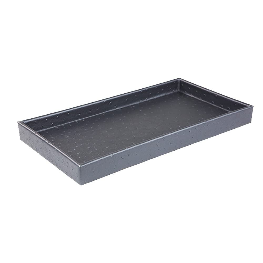 Home Basics Leather Vanity Tray, Decorative Multi-Purpose Rectangular Organizer For Dresser, Dressing Table, Bathroom & Bedroom,