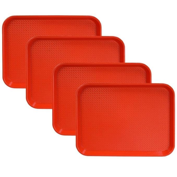 Coolkart Serving Trays For Drink Breakfast Tea Dinner Coffee Salad Food For Dinning Table Home Kitchen 12X16 Inches Set Of 4 (Re