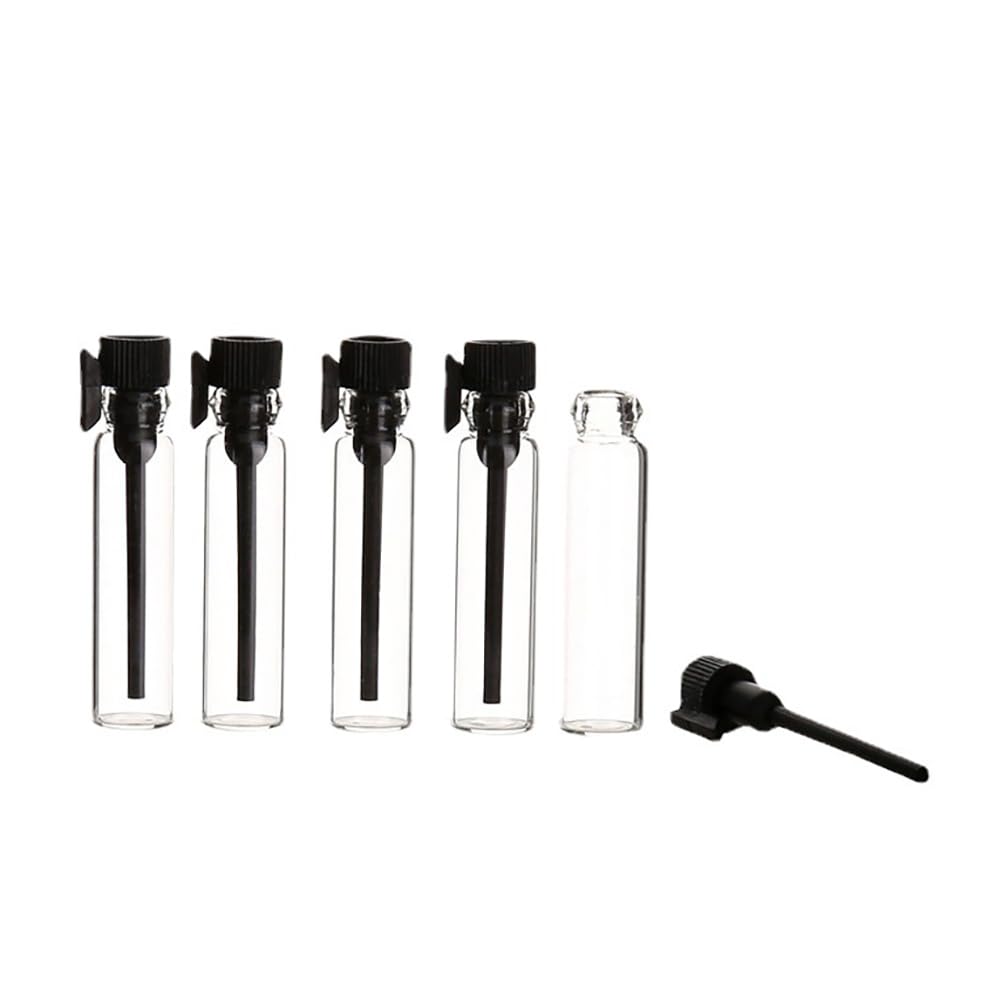 LJJCSFF 50PCS 1ml Perfume Vials Sample Bottles Perfume Container Mini Glass Vials for Oil Aromatherapy Liquid Perfume Sampler Vi
