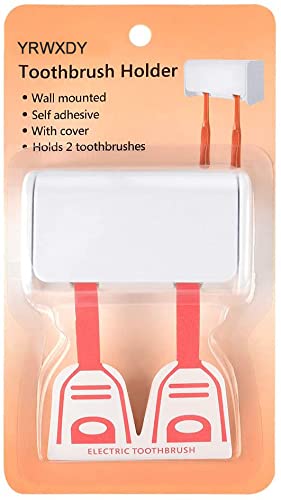 Yrwxdy Toothbrush Holder Wall Mounted With Cover, Self Adhesive Toothbrushes Holder Perfect For Dorm Bathrooms And Shower, Holds