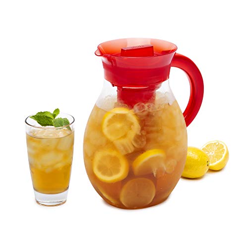 Primula - Ptbre-3710 Primula The Big Iced Tea Maker - 1 Gallon Beverage Pitcher, Red
