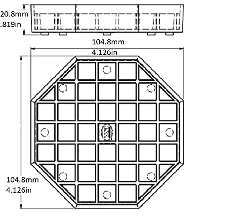Rattleware Octagonal 4    Black Plastic Drip Tray - Versatile Honeycomb Grid Design, Easy To Clean & Detachable, Enhanced Spill