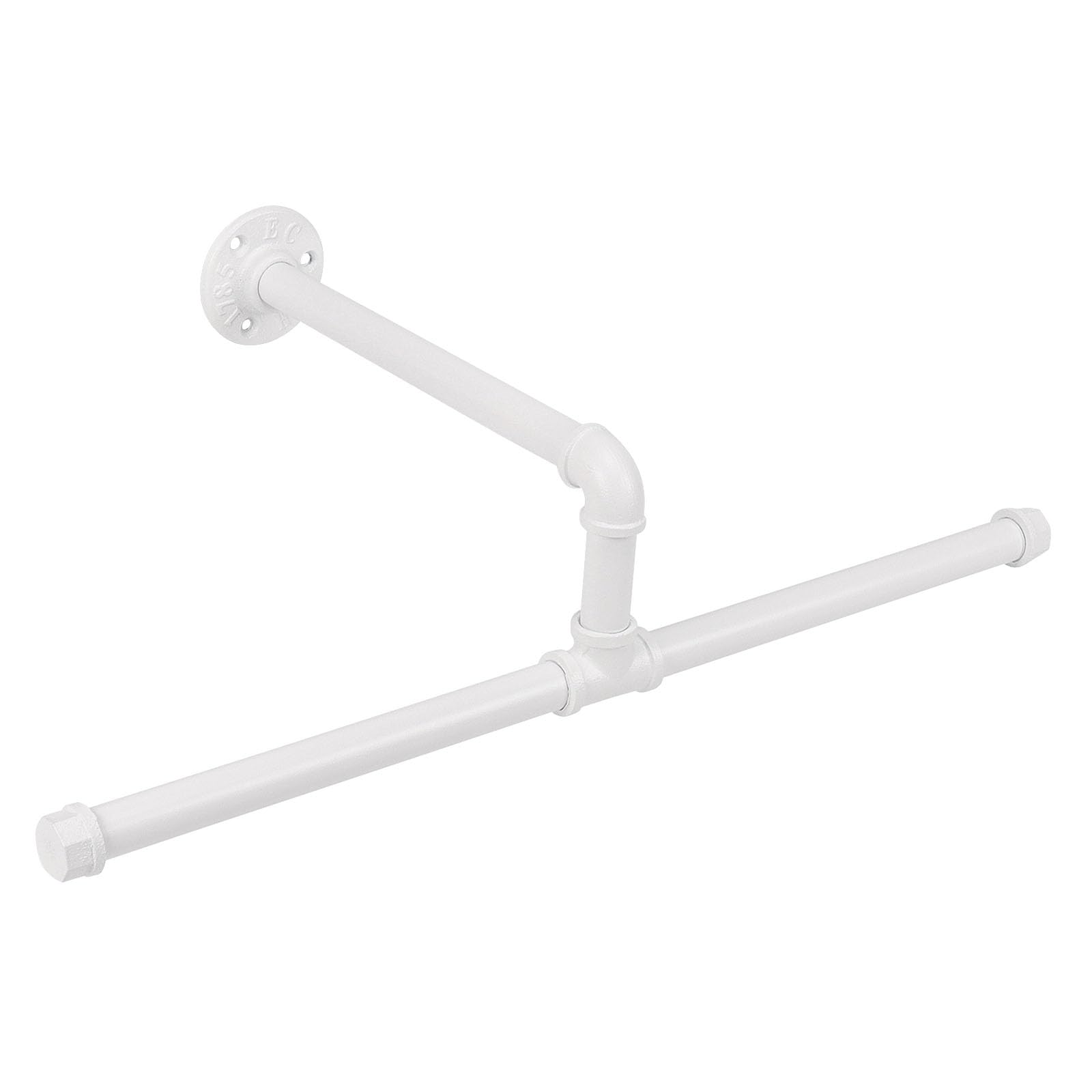 Jeasor Industrial Pipe Clothes Rack Floating Diy Wall Mounted, Heavy Duty Rustic Vintage Clothing Rod, Metal Garment Bar Space-S