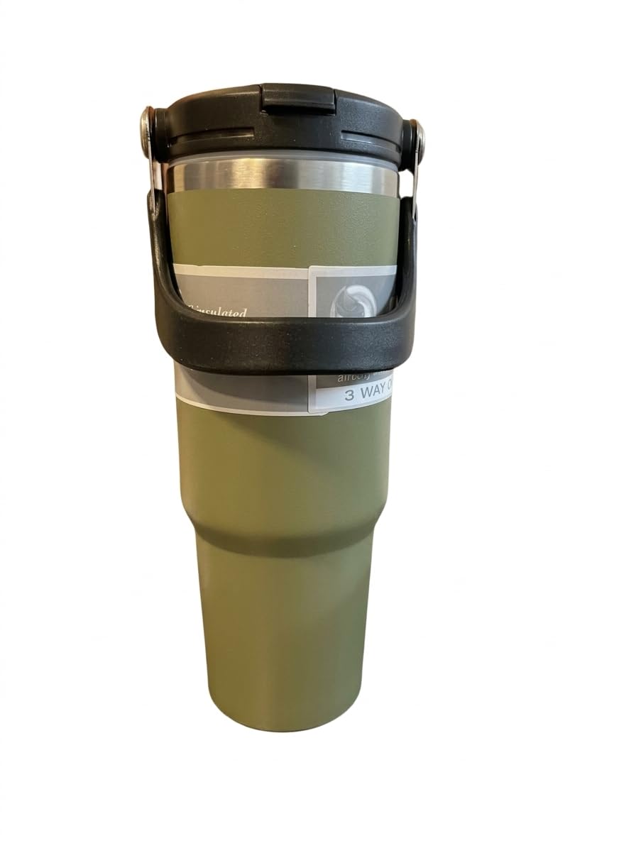 Maxxlite 900Ml Stainless Steel Tumbler With Handle & Lid Straw Travel Mug Water Cup For Gym Office & Outdoor Use (Multicolour)