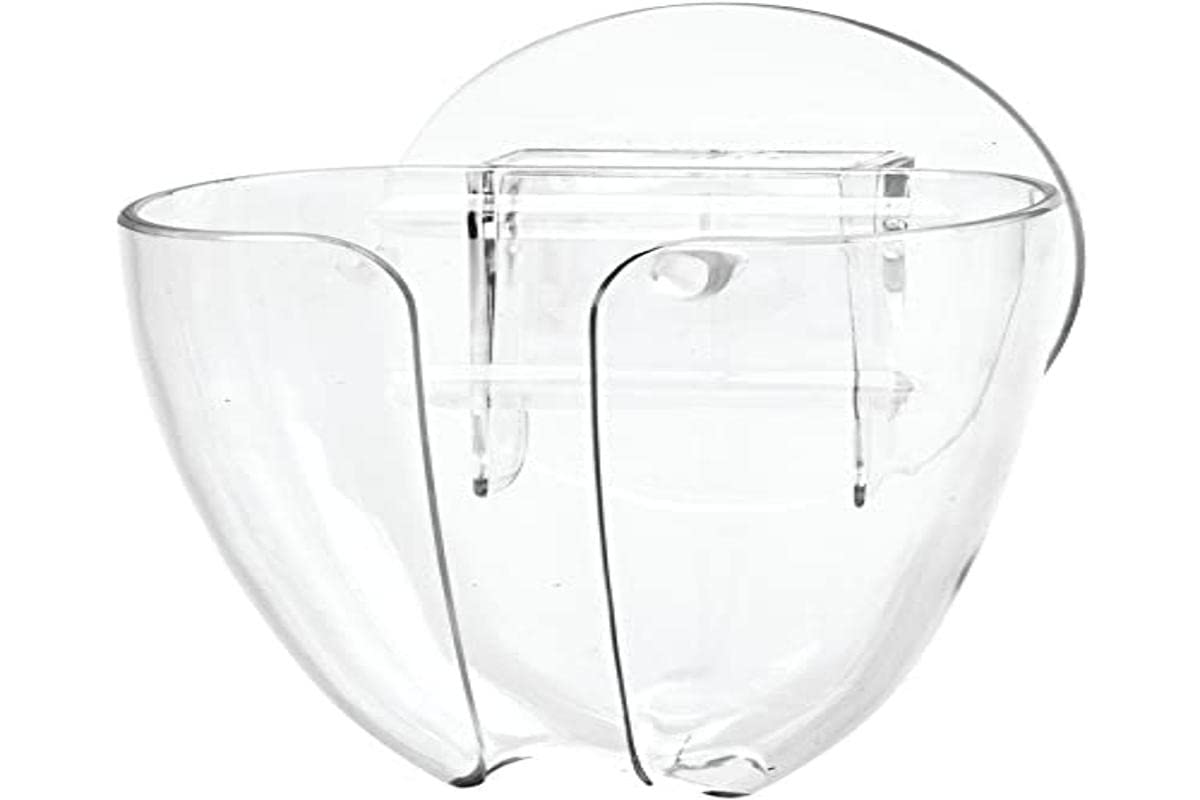 Idesign Plastic Self-Draining Suction Cup Wall Mount Kitchen Sink Bar Soap Holder - 2.5'' X 3.5'' X 6'', Clear